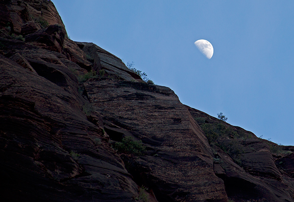 Moon over the mountain