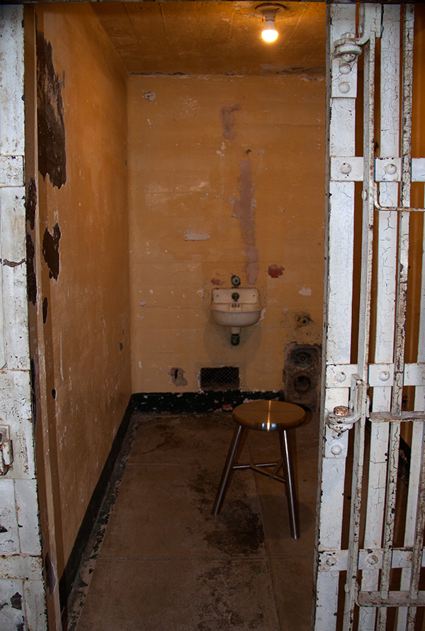 In Stay Tuned, installed in a series of 12 cells in A Block, you are invited to sit and listen to spoken words, poetry and music by people who have been detained for the creative expression of their beliefs, as well as works made while incarcerated. ©Candice Gaukel Andrews