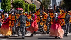 Mexico City Day of the Dead parade monarch butterflies