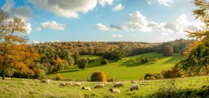 Gloucestershire, Cotswolds, England, farmland, sheep