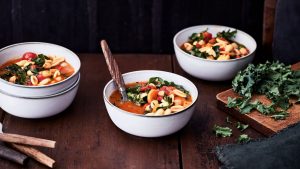 Sustainable food, vegan, dinner, lunch, portion, recipe, kale, minestrone, vastuullinen, ruoka, illlallinen, lounas, annos, resepti, lehtikaali, minestrone
