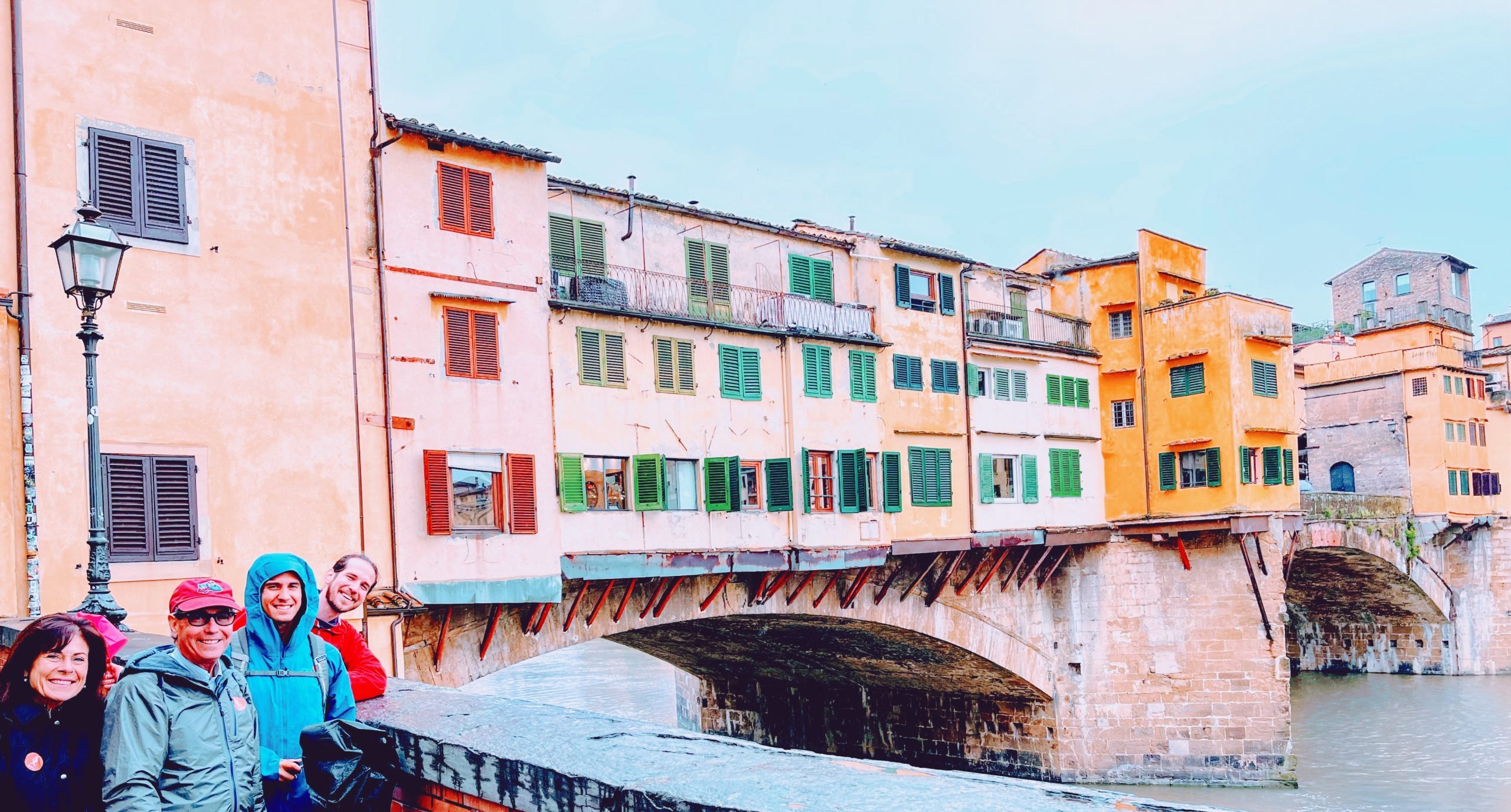 the Ponte Vecchio, its bridge lined with jewelers selling glittering rings and carved cameos