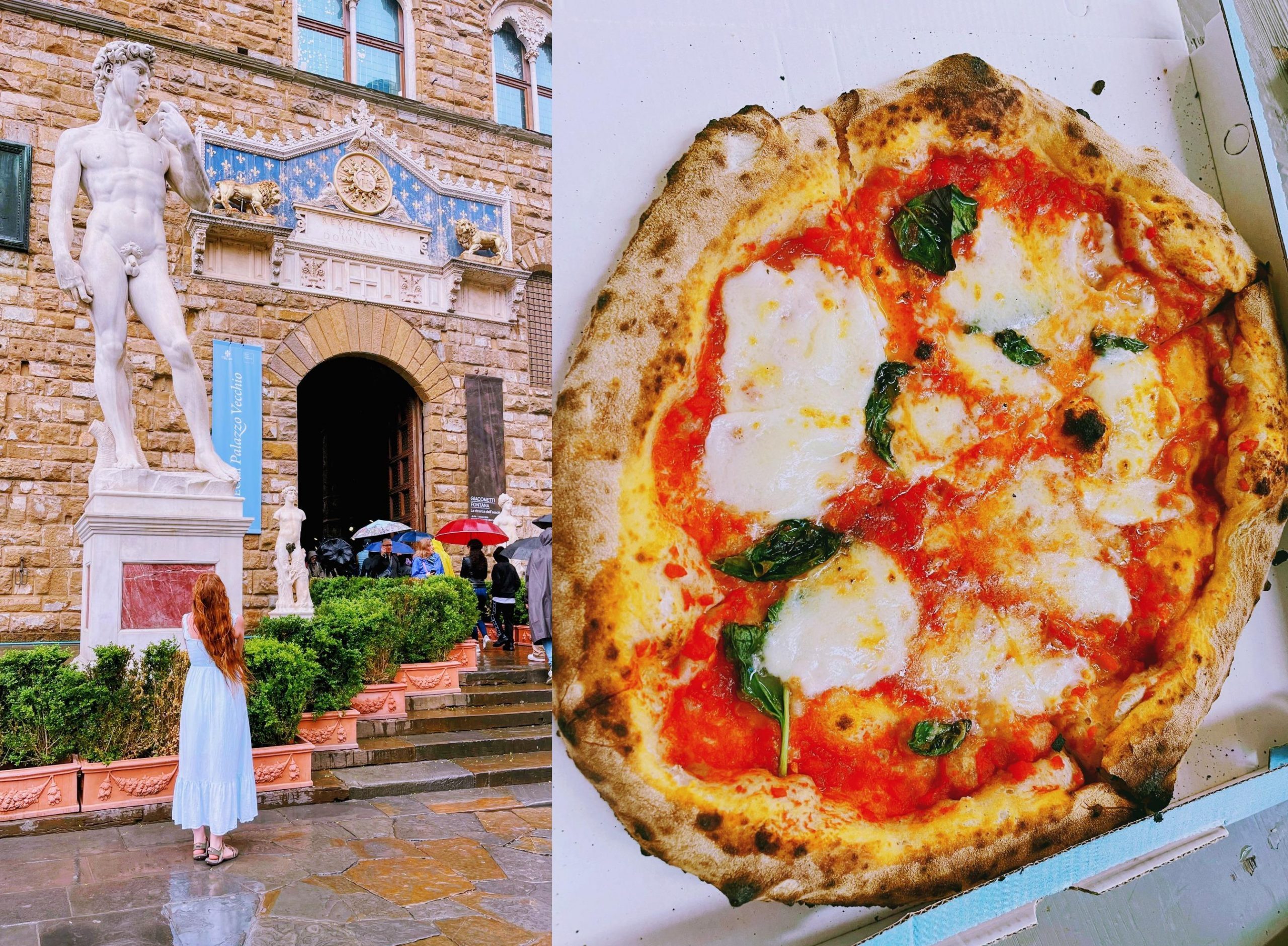 We ducked into the Mercato Centrale, Florence’s bustling food hall, where I was drawn to a childhood favorite—wood-fired Neapolitan pizza